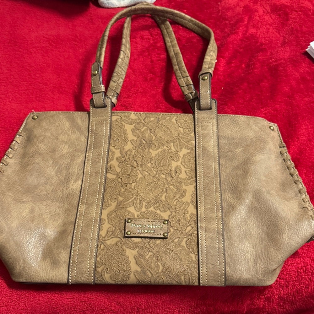 Betsey Johnson Tan Floral Tote Bag